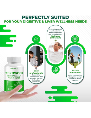 Cápsulas de Ajenjo NuraFuse 150 unidades - Apoyo Digestivo y Hepático