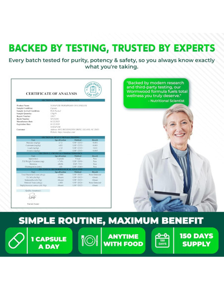 Cápsulas de Ajenjo NuraFuse 150 unidades - Apoyo Digestivo y Hepático