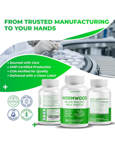 Cápsulas de Ajenjo NuraFuse 150 unidades - Apoyo Digestivo y Hepático