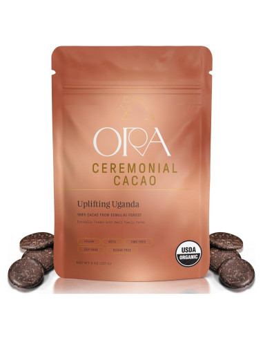 Cacao Ceremonial Orgánico Ora - Uganda Elevador 227g - Sin Azúcar