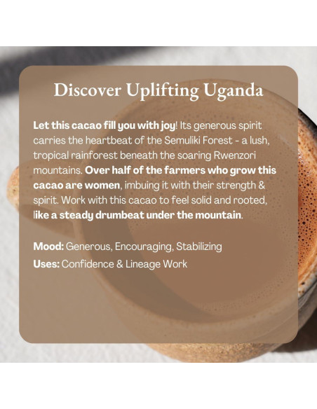 Cacao Ceremonial Orgánico Ora - Uganda Elevador 227g - Sin Azúcar