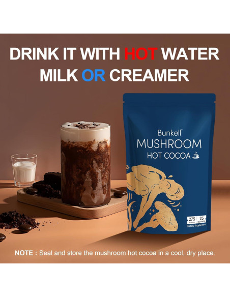 Cacao Caliente de Champiñones Bunkell 25 Porciones 177ml