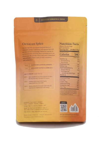 Cacao Ceremonial Orgánico Ora - 454g con Especias Oaxaqueñas