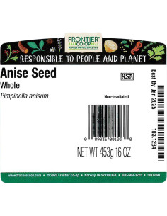Semilla de Anís Entera Orgánica Frontier Co-op 453.6g Kosher 2