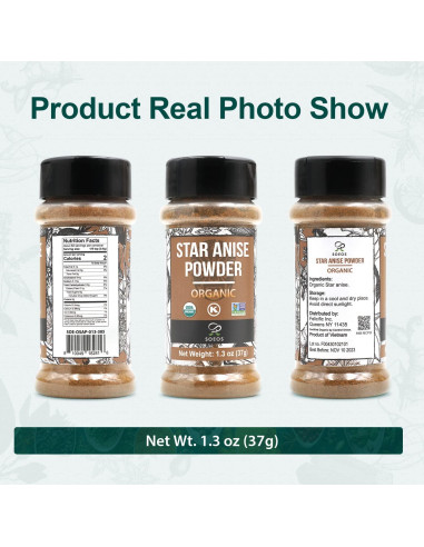 Polvo Orgánico de Anís Estrellado Soeos 37g - Especia Natural
