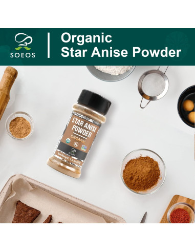 Polvo Orgánico de Anís Estrellado Soeos 37g - Especia Natural