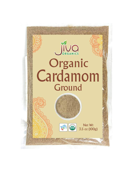 Polvo de Cardamomo Orgánico Jiva 100g - Premium, Aromático