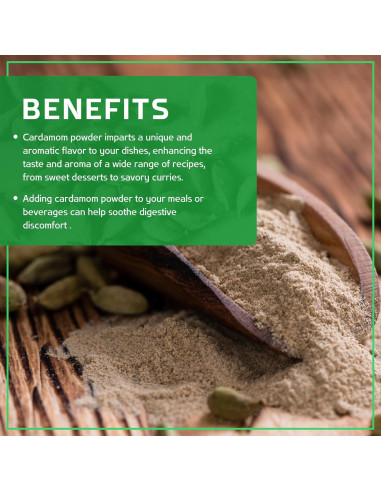 Polvo de Cardamomo Orgánico Jiva 100g - Premium, Aromático