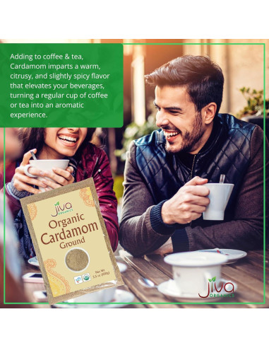 Polvo de Cardamomo Orgánico Jiva 100g - Premium, Aromático