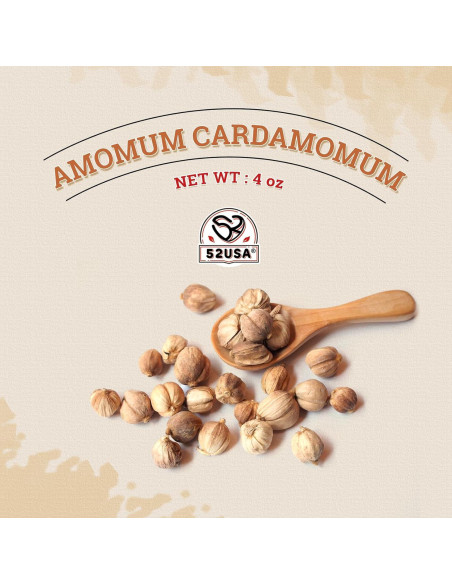 Vainas de Cardamomo Blanco 52USA 113g - Sin OGM, Aromático