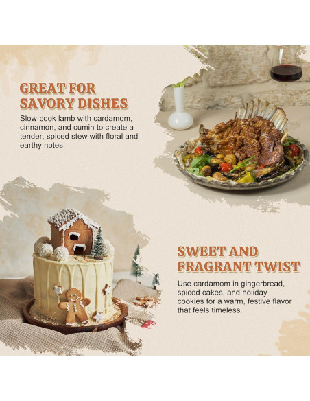 Vainas de Cardamomo Blanco 52USA 113g - Sin OGM, Aromático