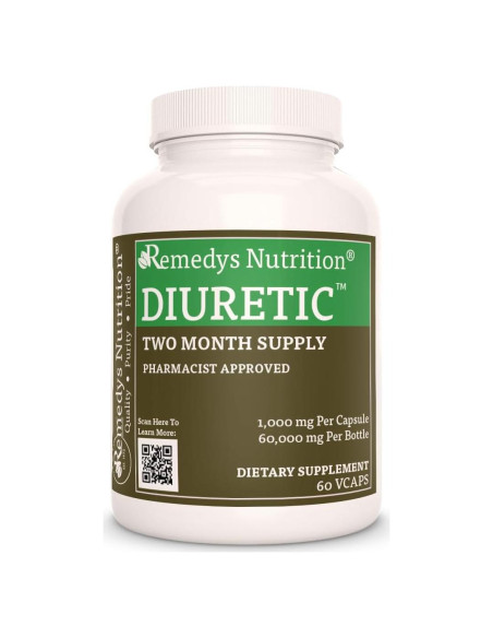 Diurético Herbal Remedy's Nutrition | 1000 mg, 60 Cápsulas Veganas