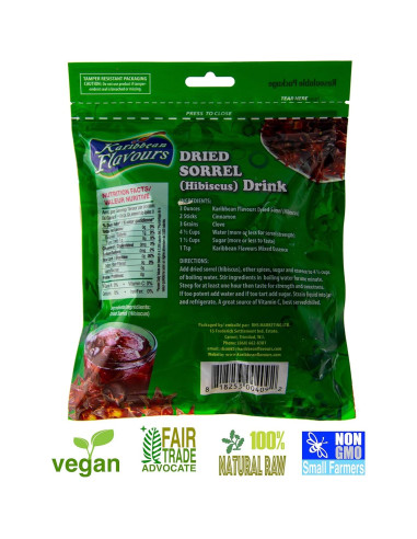 Flor de Jamaica Premium RHS 5 x 85 Gr Pétalo Entero Vegano