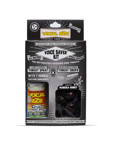Kit Vocal Eze Voice Saver con Spray Herbal y Caramelos de Miel