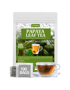 100 Bolsas de Té de Hoja de Papaya YILINSHA - Natural y Sin Aditivos