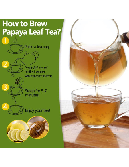 100 Bolsas de Té de Hoja de Papaya YILINSHA - Natural y Sin Aditivos