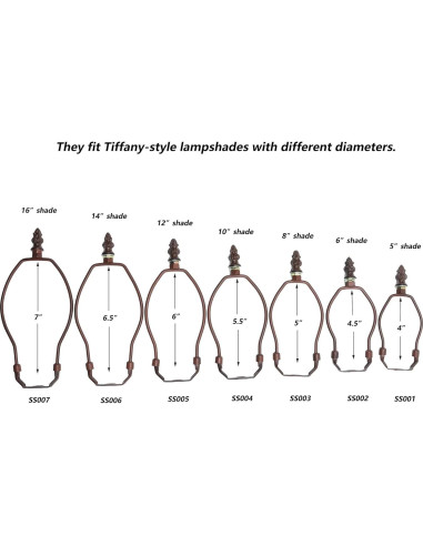 Soporte de Pantalla de Lámpara Bieye SS010 Bronce 10.16 cm