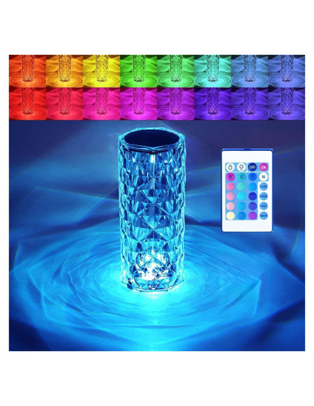 Lámpara de Mesa RGB BGFHome Diamante 22cm Control Remoto
