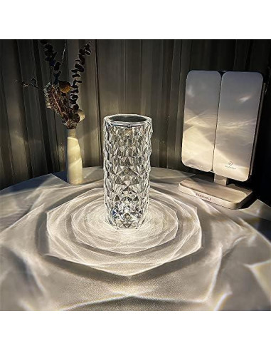 Lámpara de Mesa RGB BGFHome Diamante 22cm Control Remoto