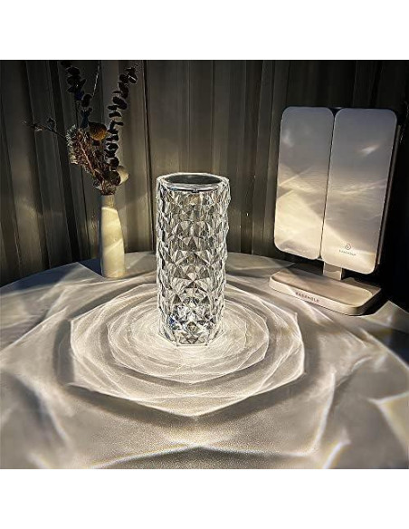 Lámpara de Mesa RGB BGFHome Diamante 22cm Control Remoto