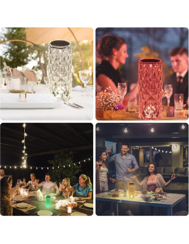 Lámpara de Mesa RGB BGFHome Diamante 22cm Control Remoto