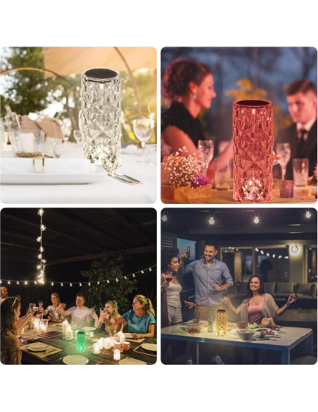 Lámpara de Mesa RGB BGFHome Diamante 22cm Control Remoto