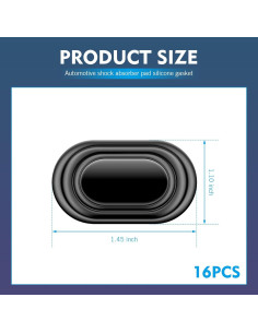 Amortiguadores de Puerta SLIMI 16 PCS Silicona Anticolisión Negro 2