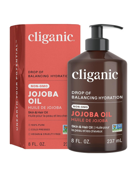 Aceite de Jojoba Cliganic 227g 100% Puro Natural para Piel y Cabello