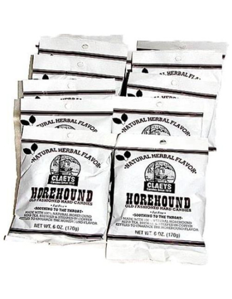 Dulces Duros Claeys Horehound - Caja de 12 bolsas de 170 g