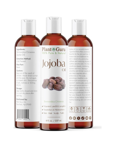 Aceite de Jojoba 236 ml Prensado en Frío 100% Puro Hidratante