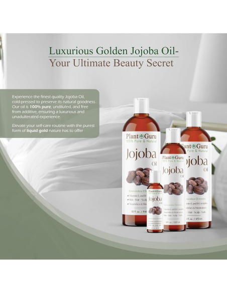 Aceite de Jojoba 236 ml Prensado en Frío 100% Puro Hidratante