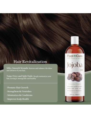 Aceite de Jojoba 236 ml Prensado en Frío 100% Puro Hidratante