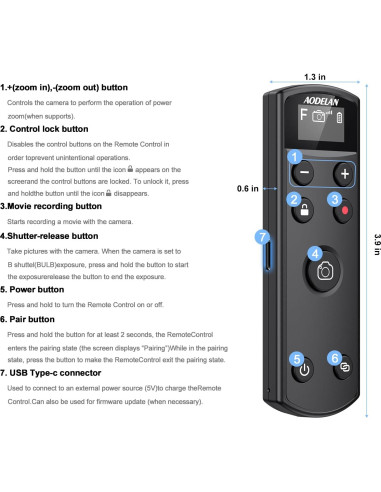 Control Remoto Inalámbrico AODELAN para Fujifilm - Negro