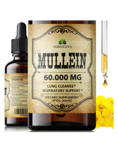 Gotas de Mullein Herbalicious 59.15 ml - Suplemento Pulmones