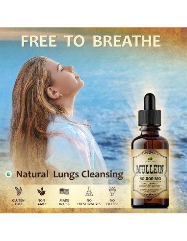 Gotas de Mullein Herbalicious 59.15 ml - Suplemento Pulmones