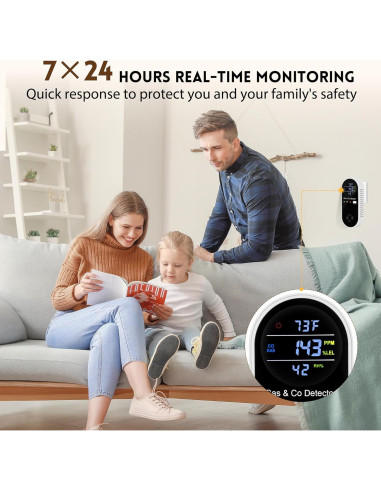 4 Detectores de Monóxido de Carbono Enchufables Lunarlipes KH158