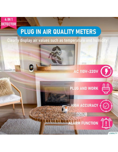 Detector de Fugas de Gas y Monóxido de Carbono LSENLTY 4 en 1 2