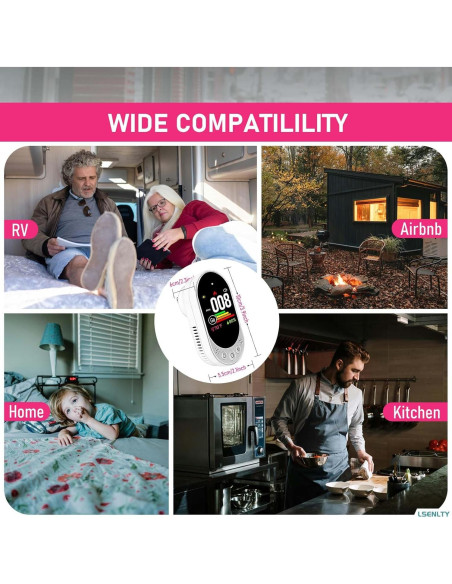 Detector de Fugas de Gas y Monóxido de Carbono LSENLTY 4 en 1