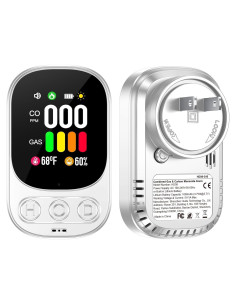 Detector 4en1 de Monóxido de Carbono y Gas HAKINAKU Blanco