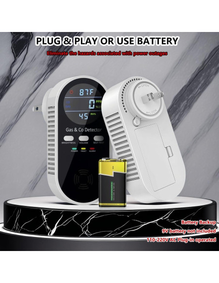 Detector de Monóxido de Carbono y Gas Natural YDAXUN KH168 5 en 1