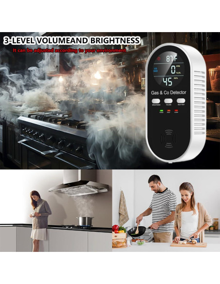 Detector de Monóxido de Carbono y Gas Natural YDAXUN KH168 5 en 1