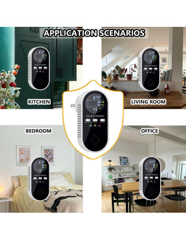 Detector de Monóxido de Carbono y Gas Natural YDAXUN KH168 5 en 1