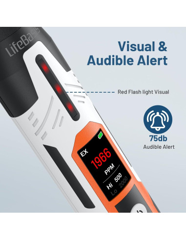 Detector de Fugas de Gas LifeBasis JLY-20A Portátil Recargable