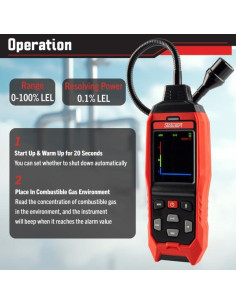 Detector de Fugas de Gas Natural Stalwart Portátil Recargable 2