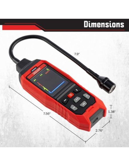 Detector de Fugas de Gas Natural Stalwart Portátil Recargable