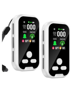 Detector de Monóxido de Carbono 5-en-1 Ixqwr HD11 - 2 Paquetes