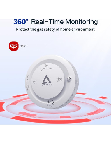 Detector de Humo y Monóxido de Carbono AOTIQUAL 3-en-1