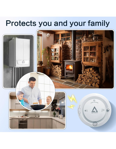 Detector de Humo y Monóxido de Carbono AOTIQUAL 3-en-1