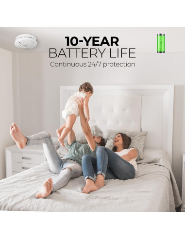 Detector de Humo y Monóxido de Carbono Protege Mi Hogar - Batería 10 Años