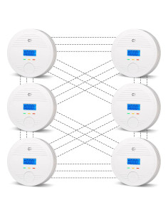 Detector de Humo y Monóxido de Carbono DFGJLVF 6 Paquete